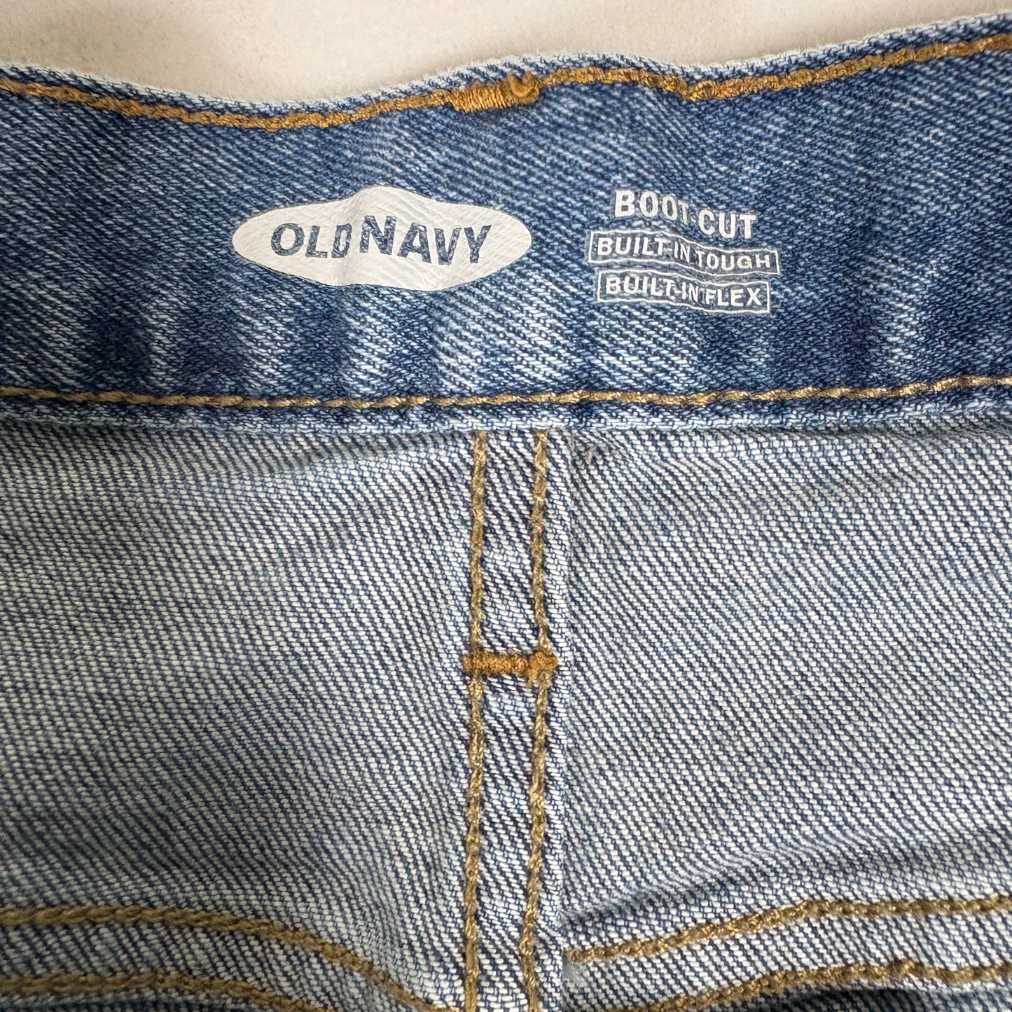 Old Navy Mens Bootcut Jeans 36x32 Blue Built In Flex Y2K 90s Grunge Faded
