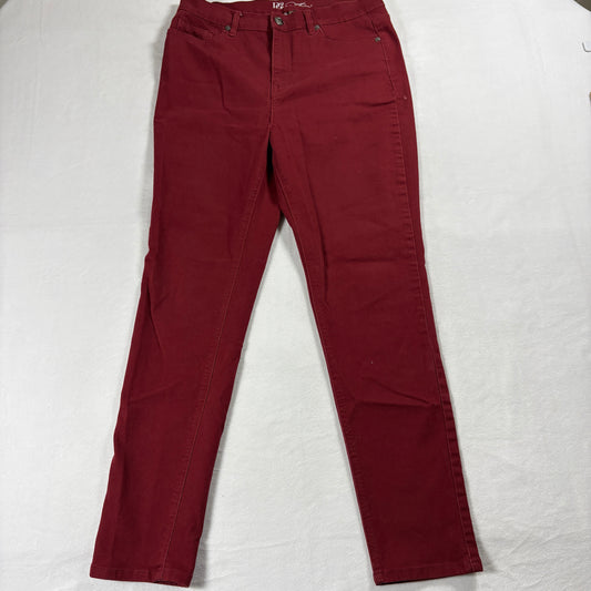 D2 Skinny Jeans Womens Size 12 Burgundy Stretch Mid Rise Casual Style Denim Fit!