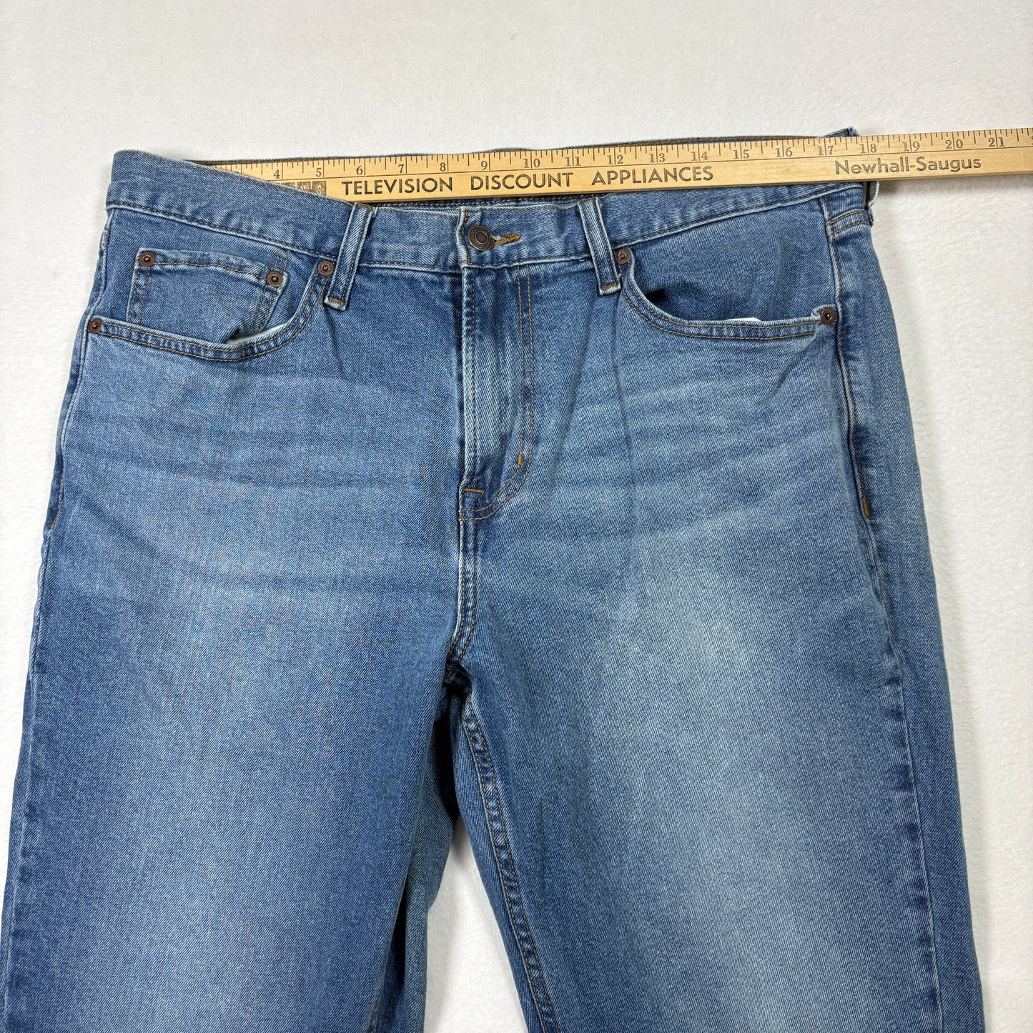 Old Navy Mens Bootcut Jeans 36x32 Blue Built In Flex Y2K 90s Grunge Faded