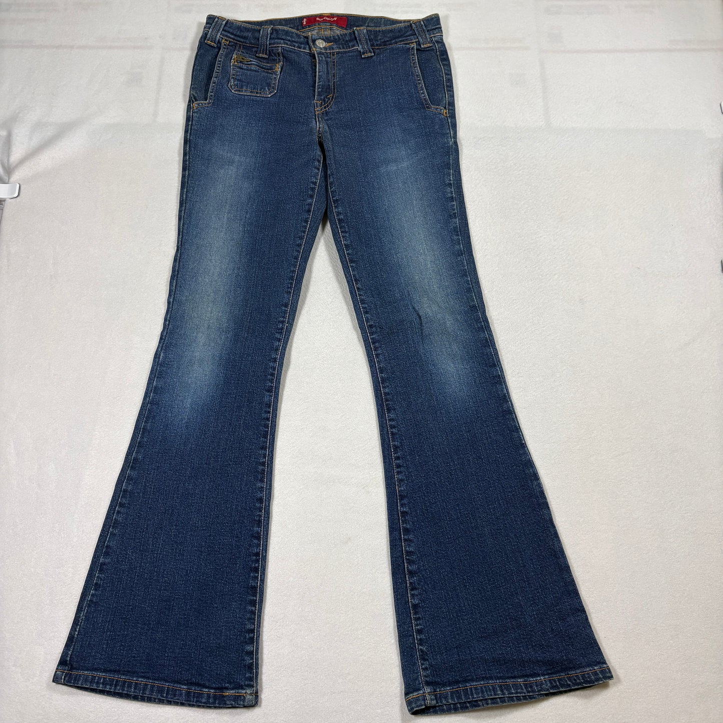 Levi’s Superlow Bootcut Jeans Juniors 5 Medium Blue Low Rise Stretch Denim Y2K