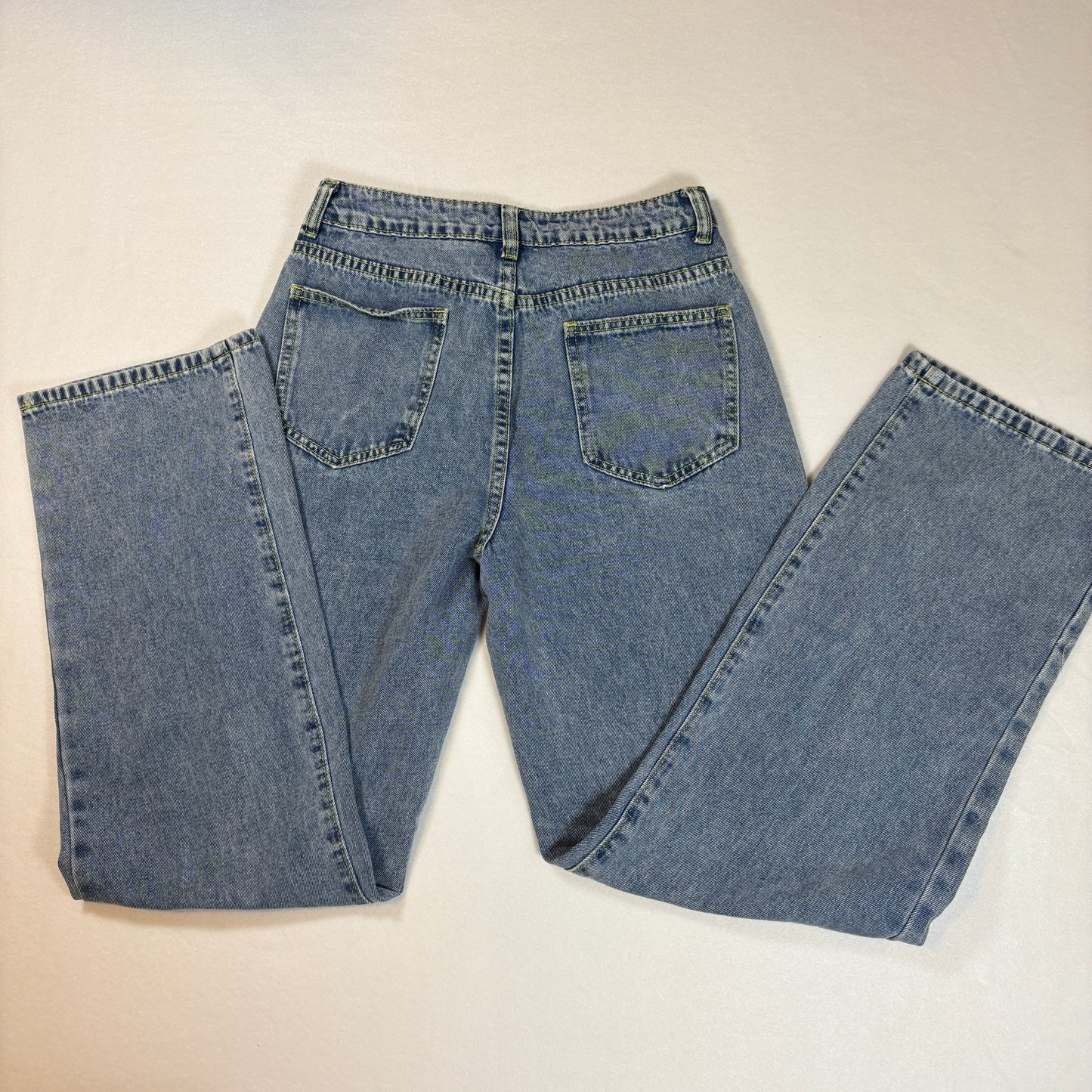 Vintage Blue Jeans Womens S High Rise Baggy Straight Leg 90s Y2K Denim Pants