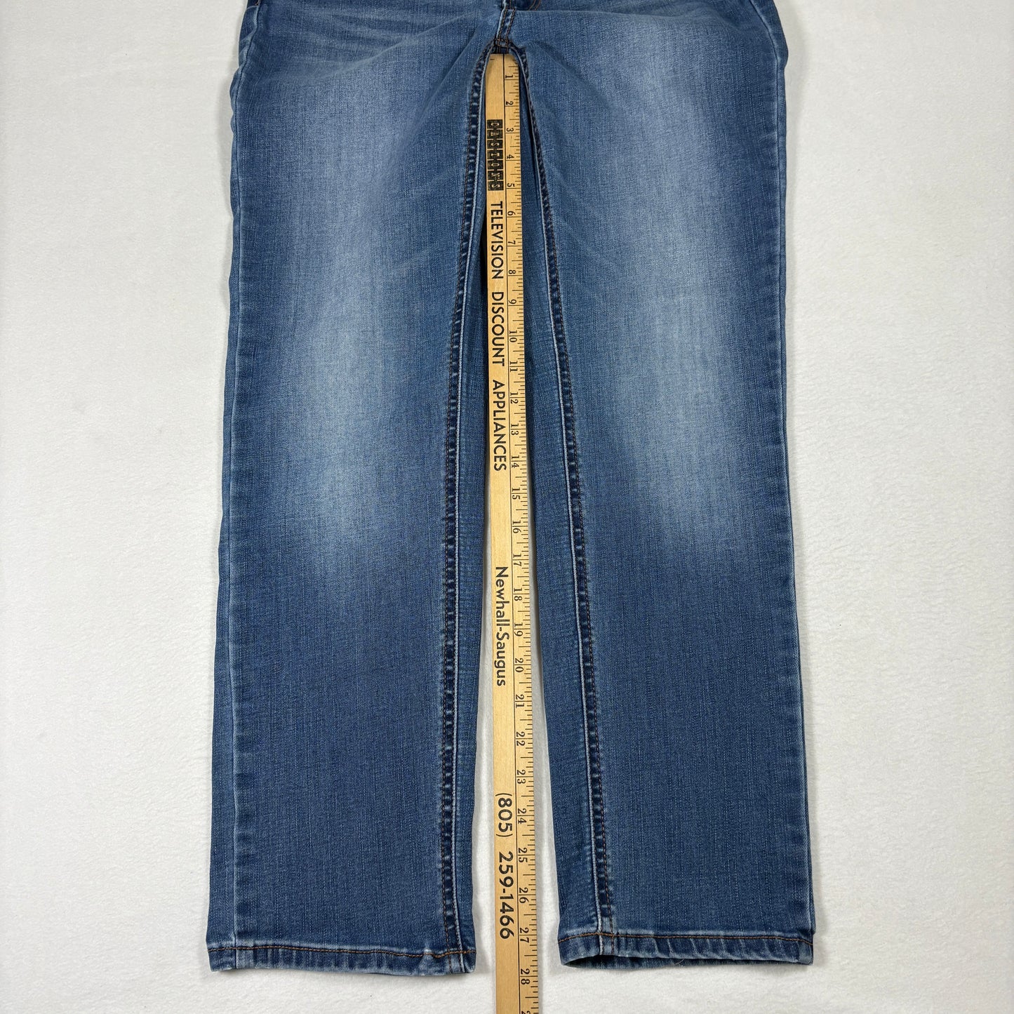 Time And Tru Womens Jeans 8 Straight Midwash Denim Y2K 90s Grunge Stretch Casual