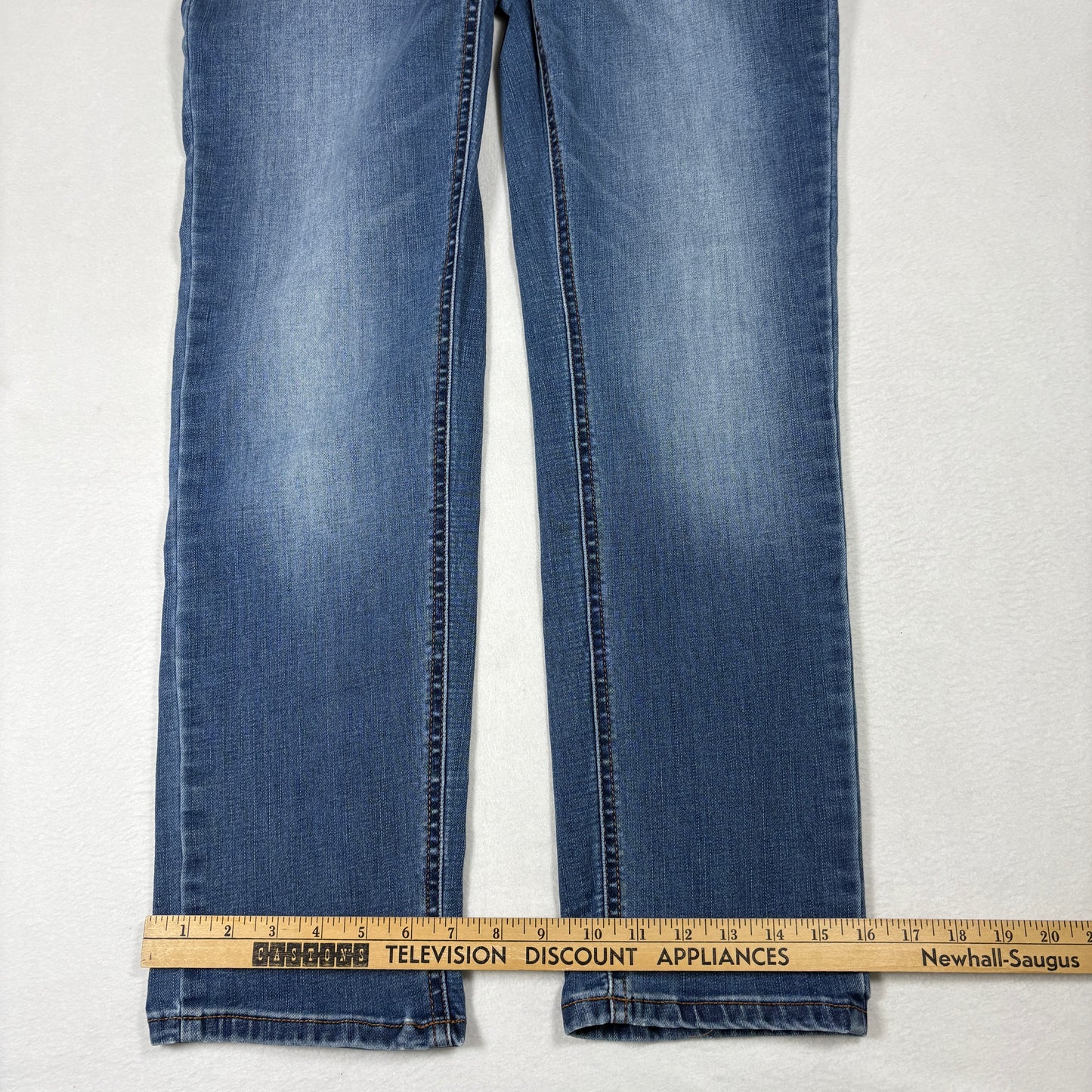 Time And Tru Womens Jeans 8 Straight Midwash Denim Y2K 90s Grunge Stretch Casual