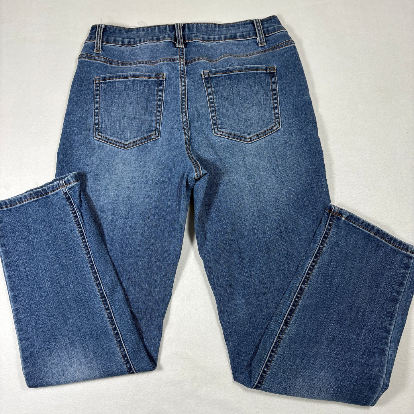 Time And Tru Womens Jeans 8 Straight Midwash Denim Y2K 90s Grunge Stretch Casual