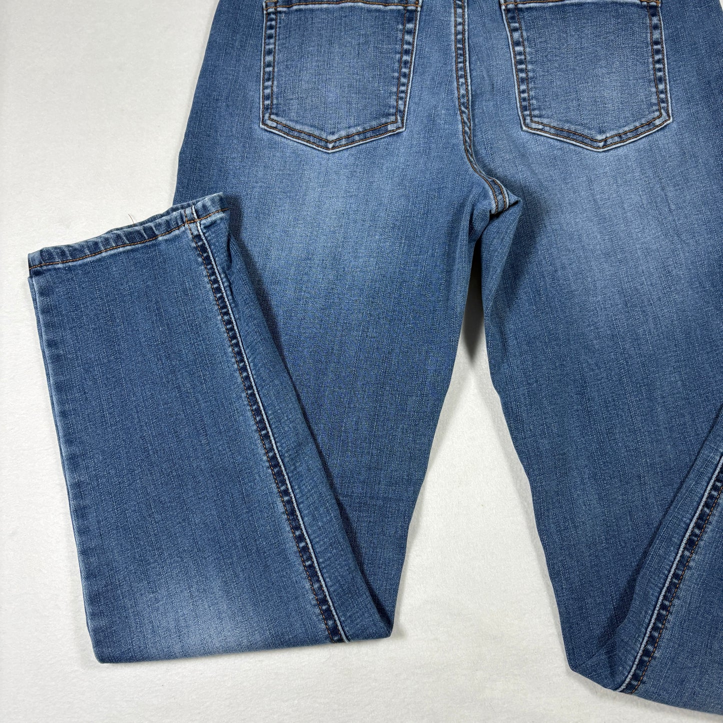 Time And Tru Womens Jeans 8 Straight Midwash Denim Y2K 90s Grunge Stretch Casual