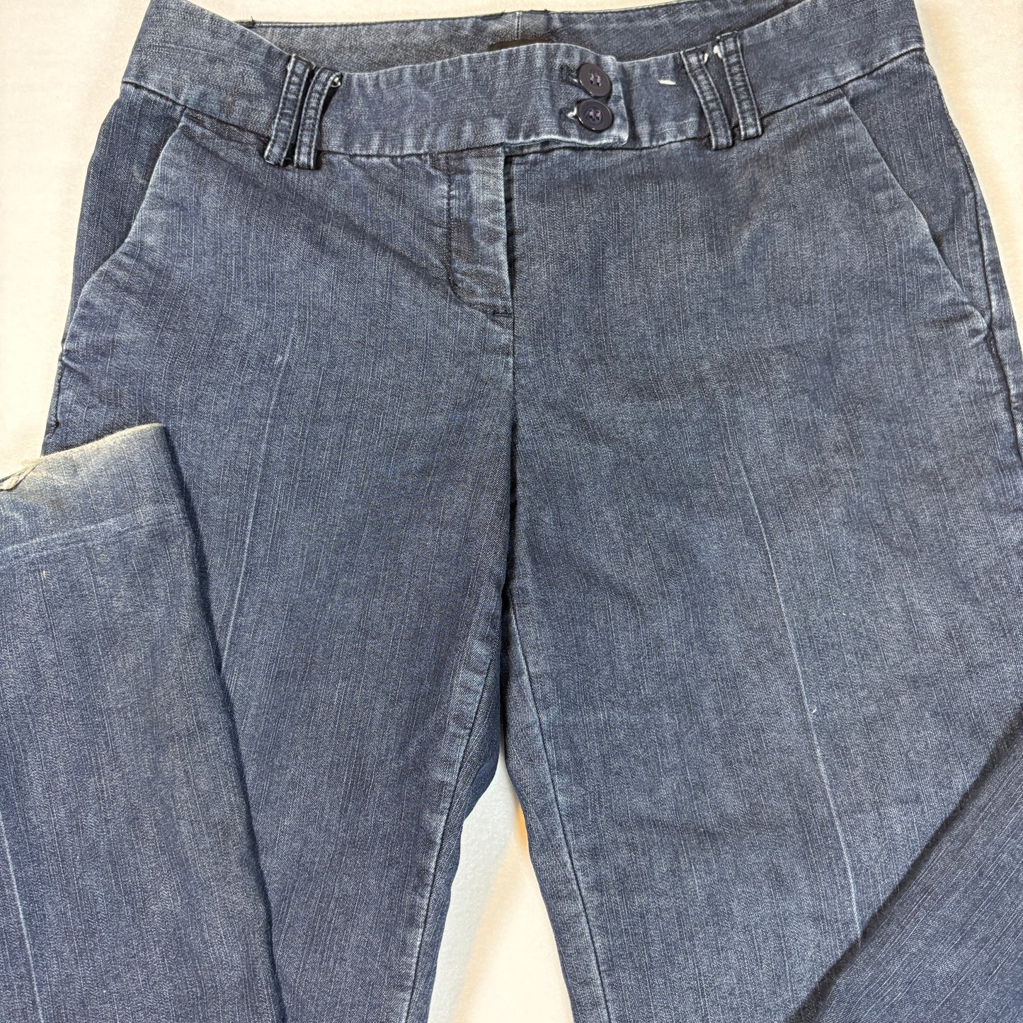 Editor Womens Pants 2R Dark Wash Denim Trouser Bootcut Career Work Dress Slacks