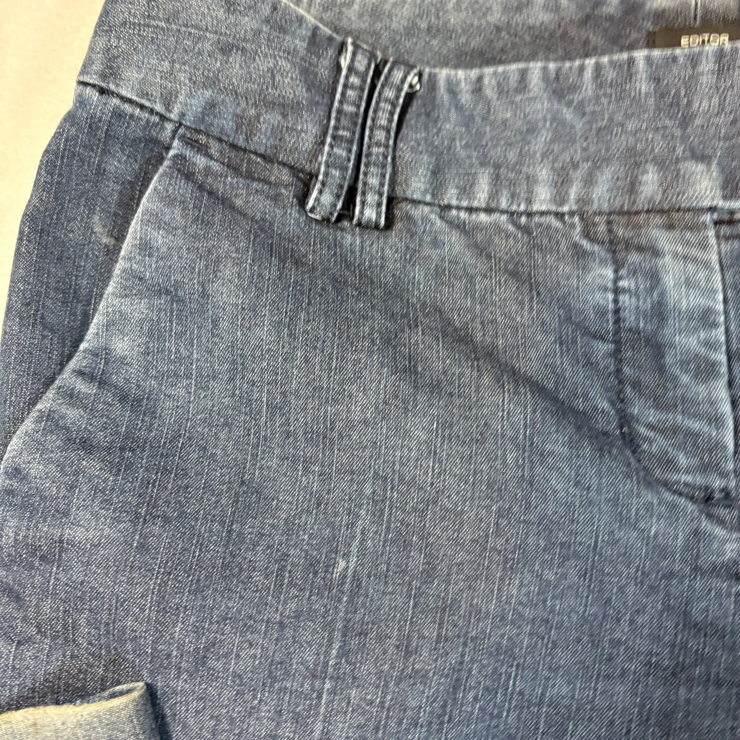 Editor Womens Pants 2R Dark Wash Denim Trouser Bootcut Career Work Dress Slacks