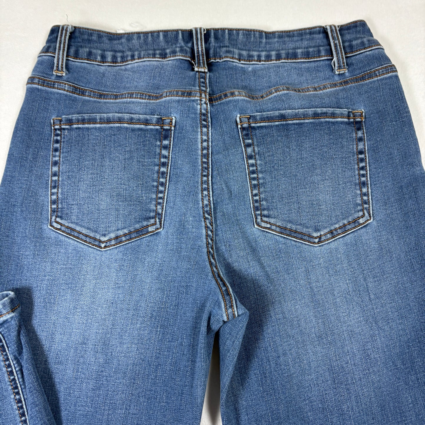 Time And Tru Womens Jeans 8 Straight Midwash Denim Y2K 90s Grunge Stretch Casual