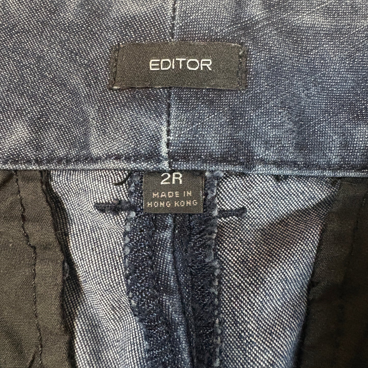 Editor Womens Pants 2R Dark Wash Denim Trouser Bootcut Career Work Dress Slacks