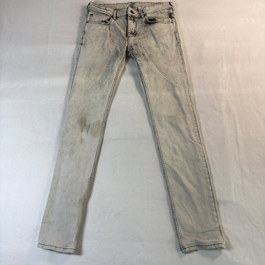 H&M Divided Super Skinny Jeans Womens 34 Fits Like 30x32 Gray Acid Wash Stretch