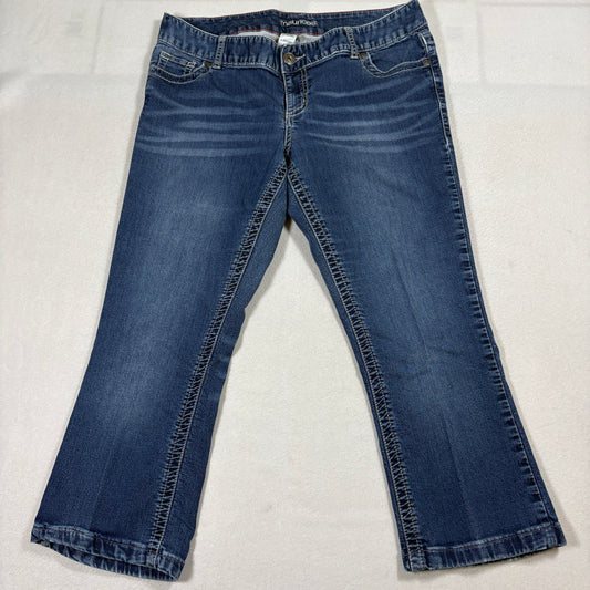 Maurices Bootcut Jeans Womens L Short Blue Stretch Mid Rise Denim Western Style