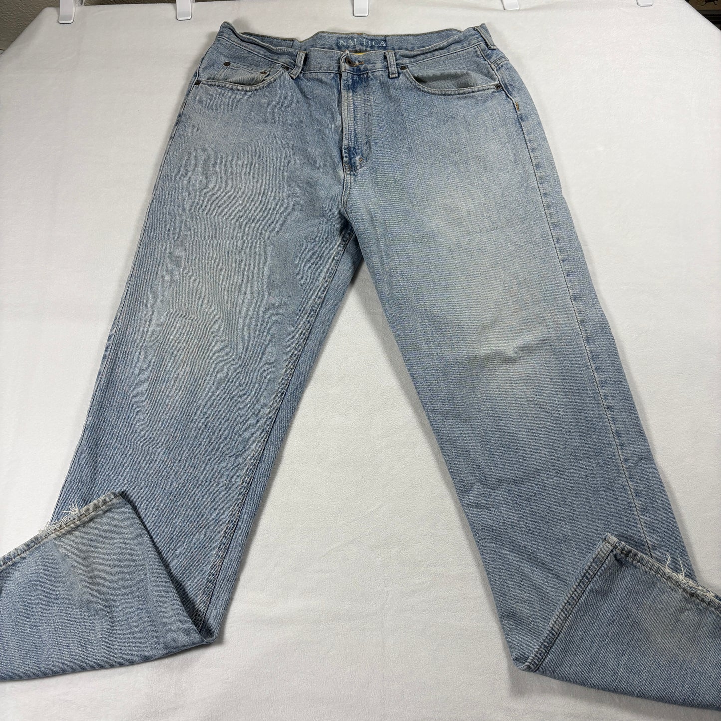 Vintage Nautica Jeans Mens 36x34 Light Wash Classic Fit Straight Leg Denim Blues