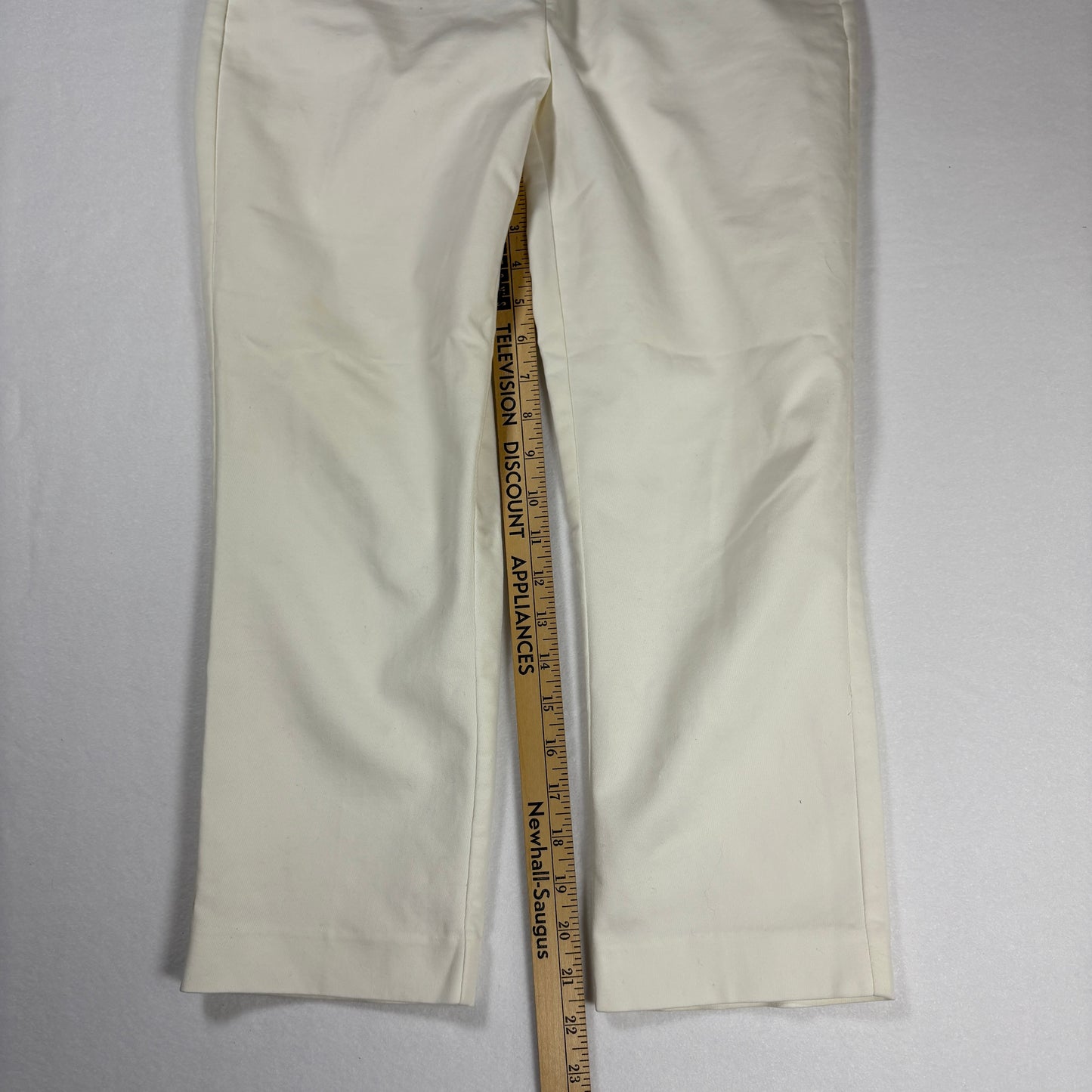 New York & Company Womens Pants 6 White Stretch Slim Ankle Dress Career Trousers