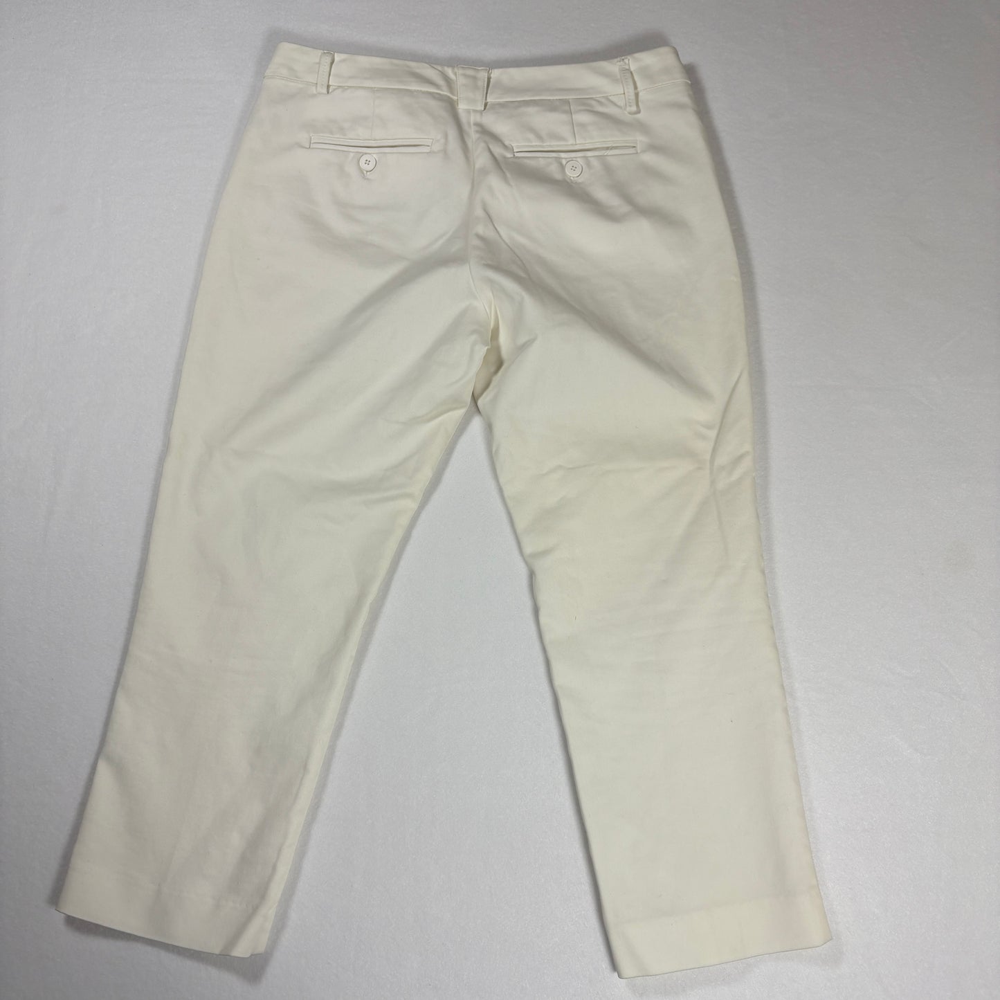 New York & Company Womens Pants 6 White Stretch Slim Ankle Dress Career Trousers