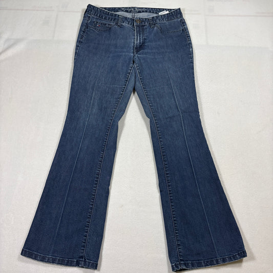 Tommy Hilfiger Low Rise Flare Jeans Womens 8S Blue Y2K Stretch Bootcut Denim