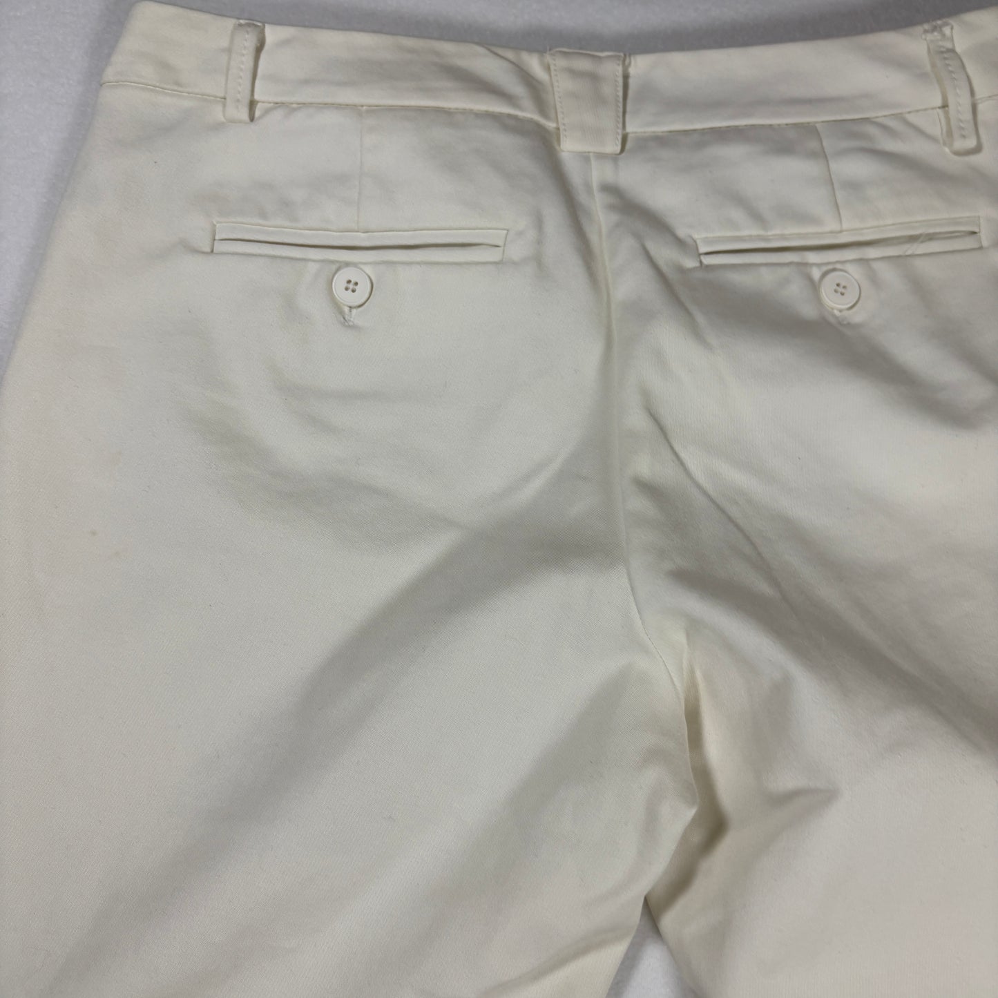 New York & Company Womens Pants 6 White Stretch Slim Ankle Dress Career Trousers