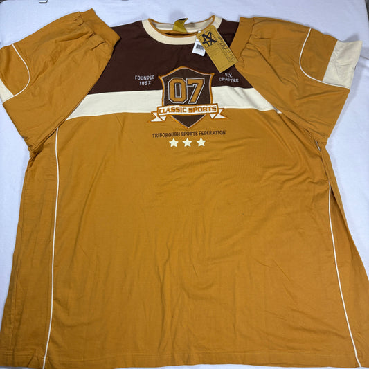 DNV Attitude T-Shirt 5XL Brown Gold Graphic Tee Classic Sports Retro 100% Cotton
