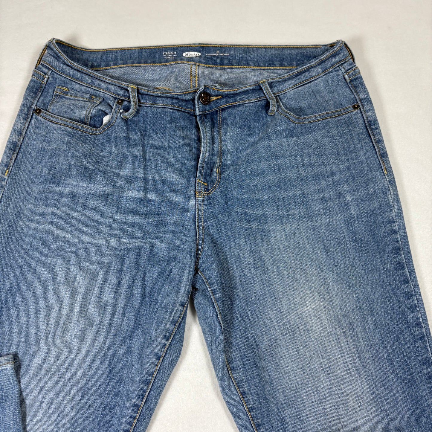 Old Navy Womens Jeans 8 Straight Leg Blue Denim Mid Rise Y2K 90s Grunge Casual