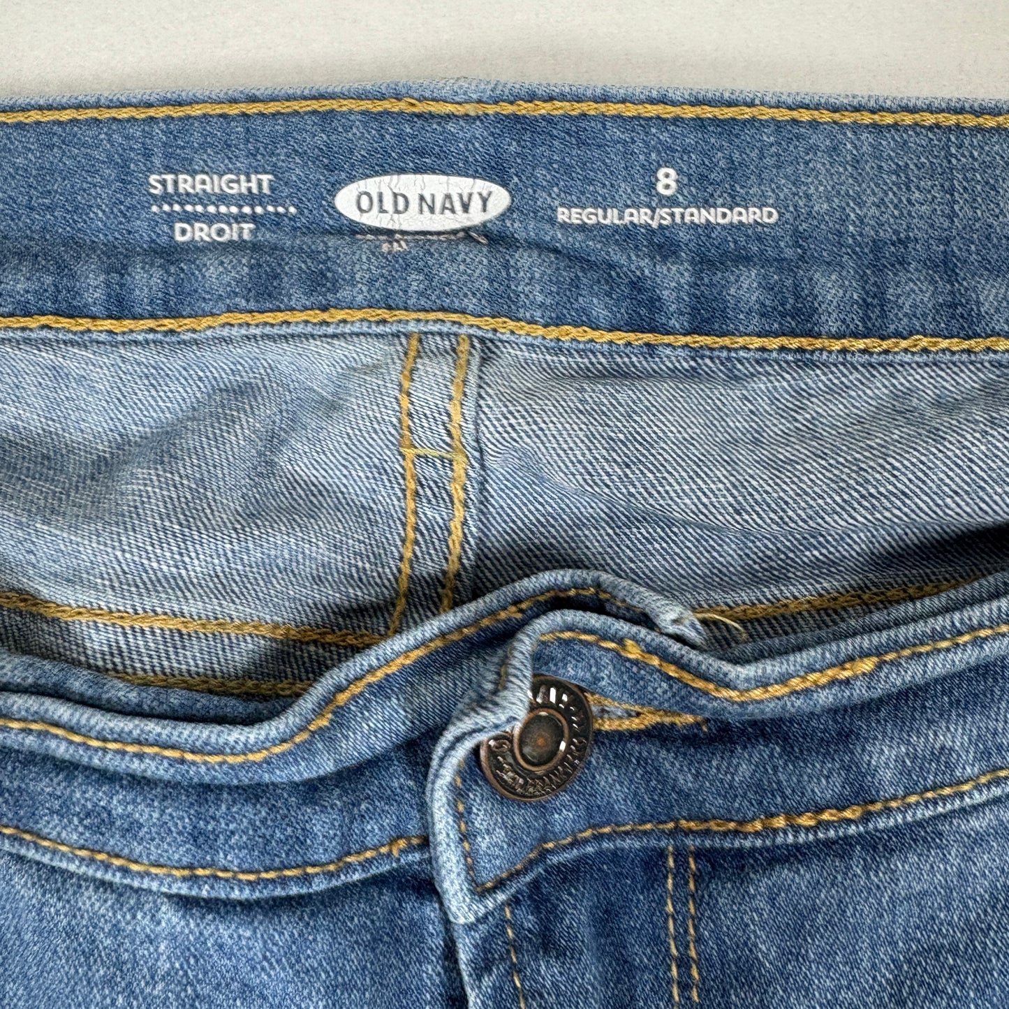 Old Navy Womens Jeans 8 Straight Leg Blue Denim Mid Rise Y2K 90s Grunge Casual