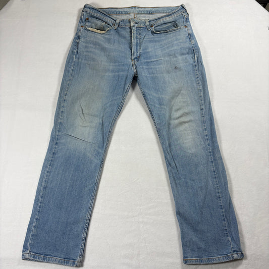 Vintage Levis 514 Jeans Mens 36x30 Straight Leg Denim Light Wash Blue 90s OG