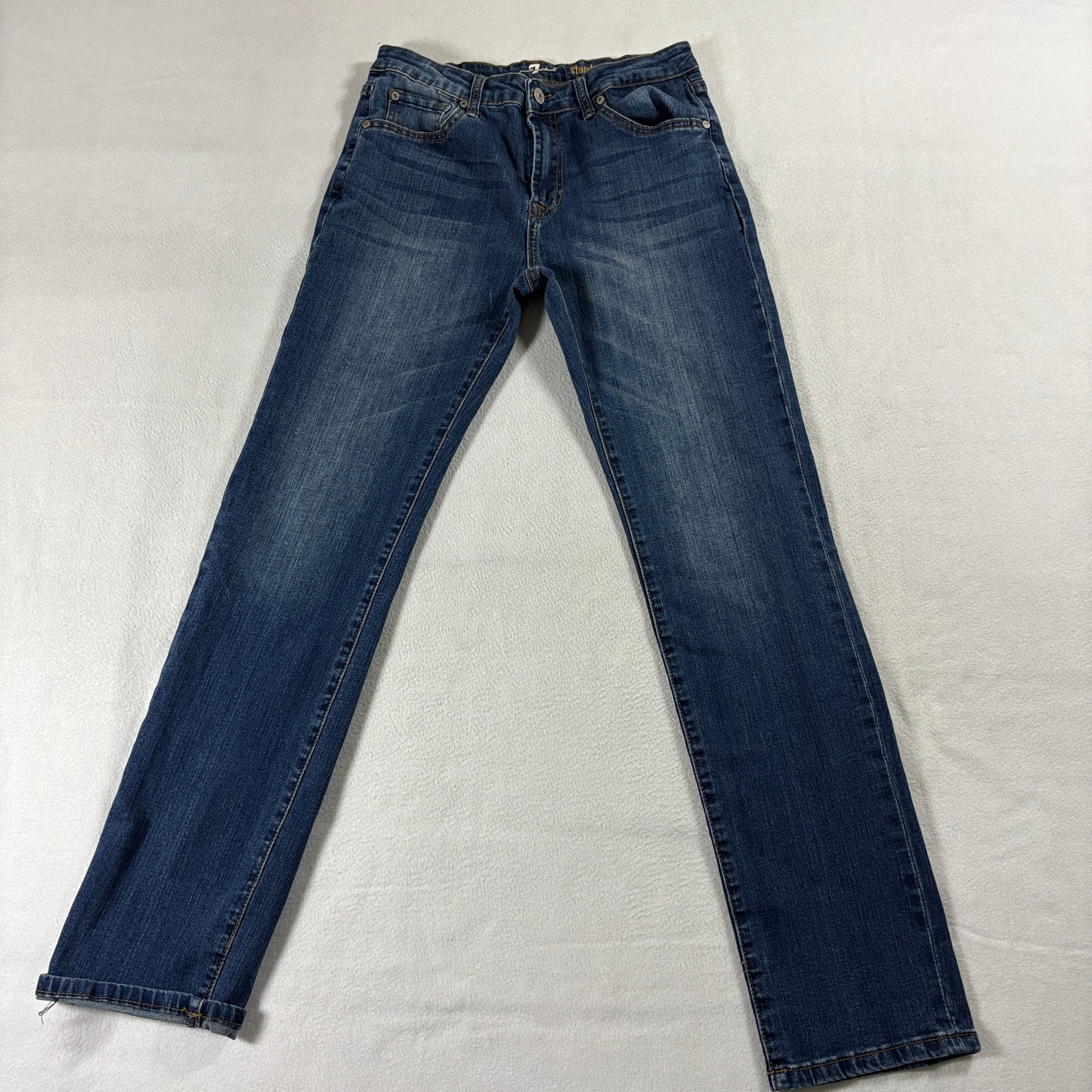 7 For All Mankind Standard Jeans Womens 16 Fits Like 27x29 Blue Straight Stretch