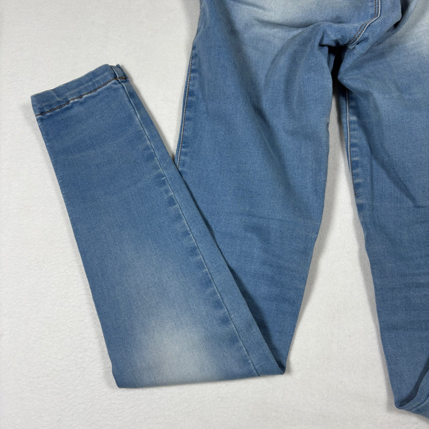 Fazined Womens Jeans 8 High Rise Skinny Blue Denim Button Front Y2K 90s Vintage