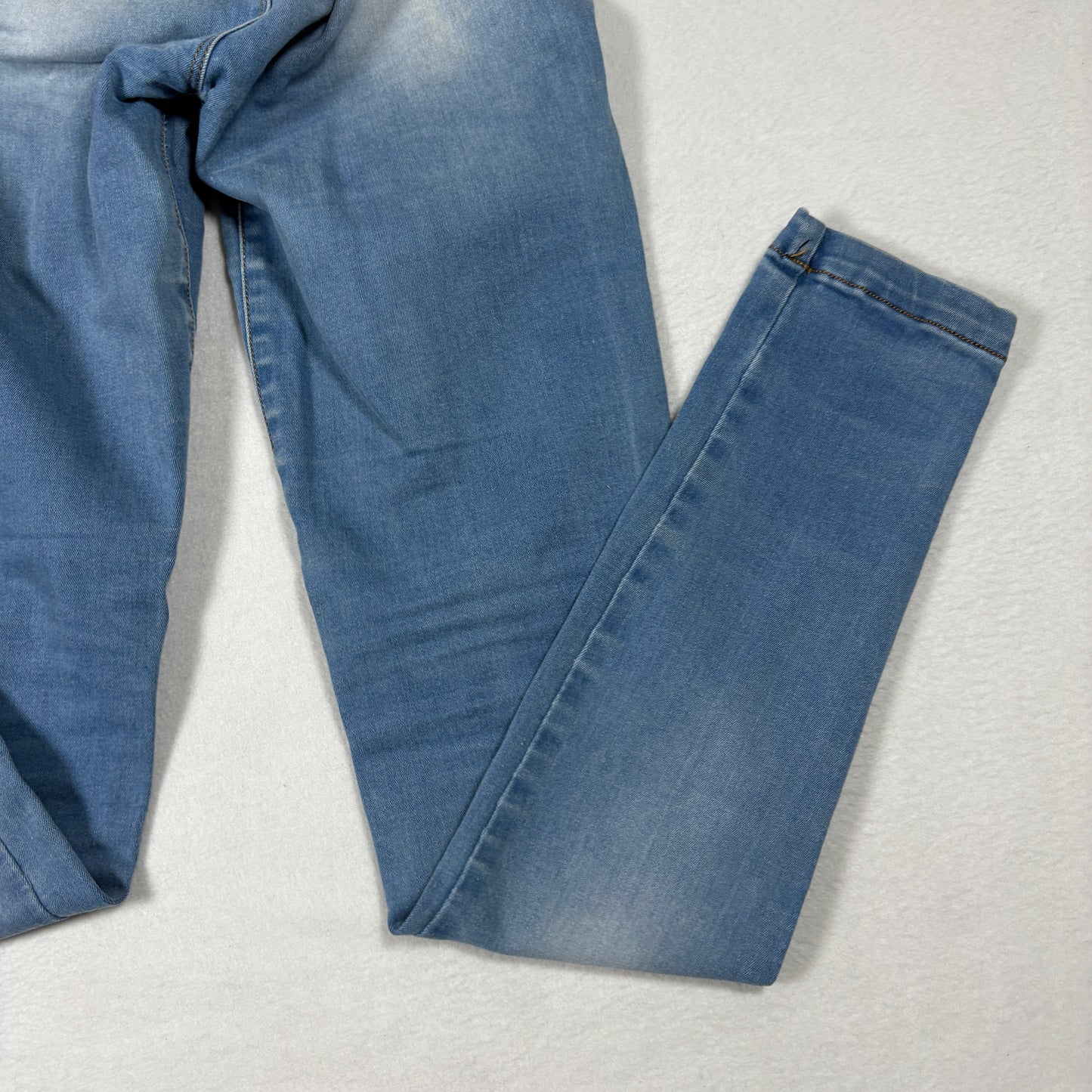 Fazined Womens Jeans 8 High Rise Skinny Blue Denim Button Front Y2K 90s Vintage