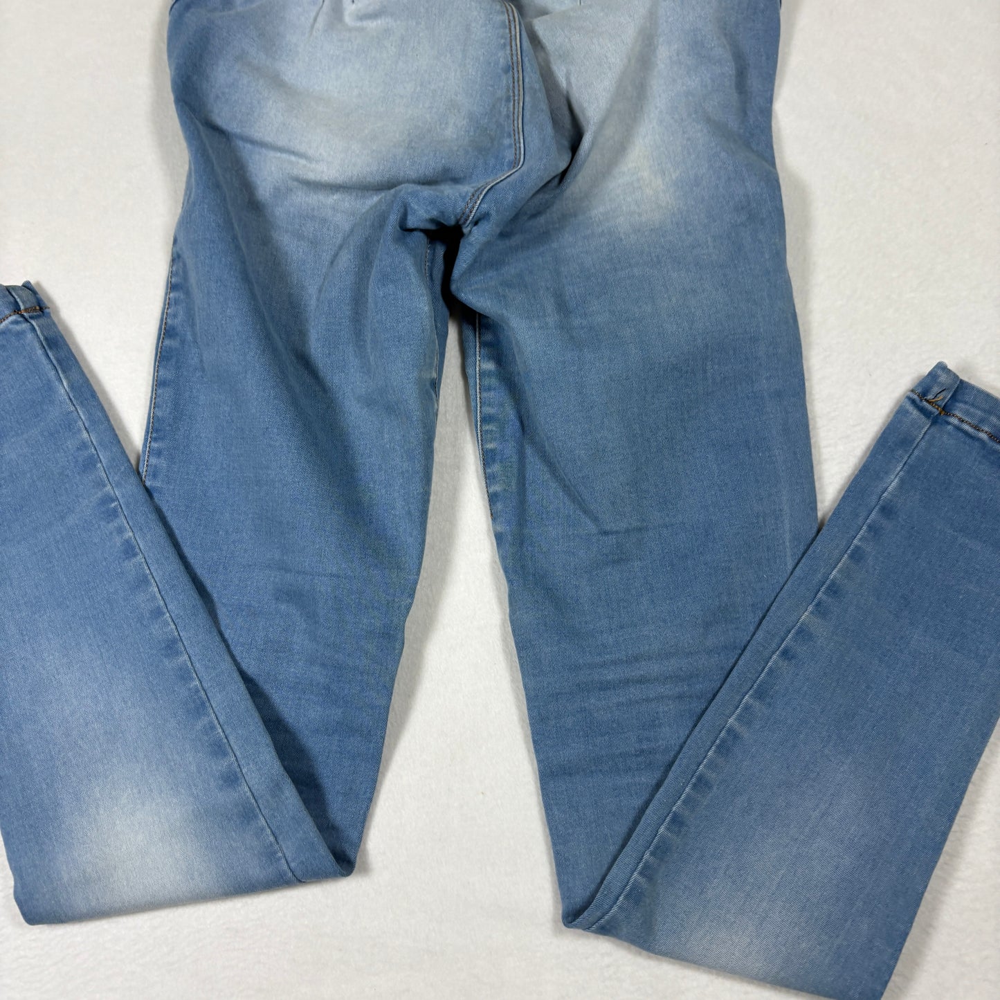 Fazined Womens Jeans 8 High Rise Skinny Blue Denim Button Front Y2K 90s Vintage