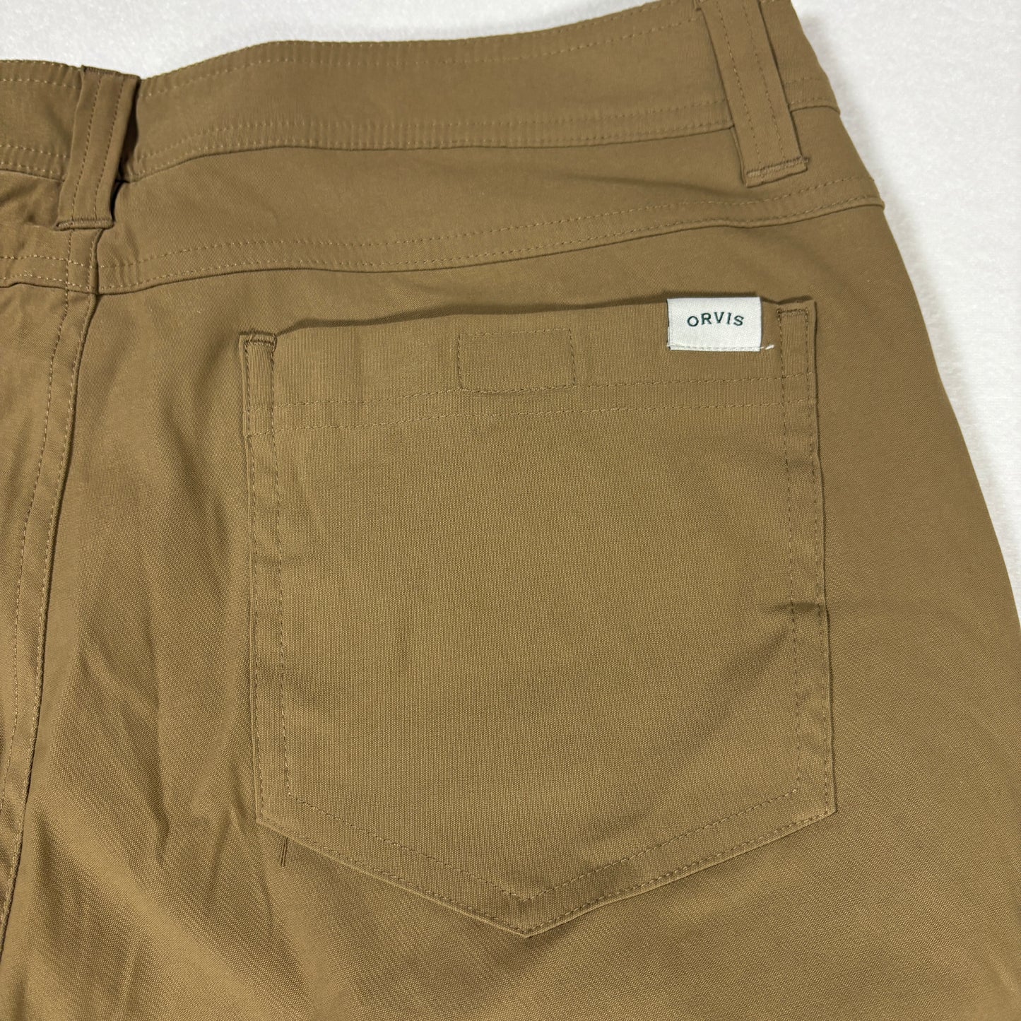 Orvis Mens Pants 32x30 Brown Stretch Casual Travel Outdoor Hiking Chino Trousers