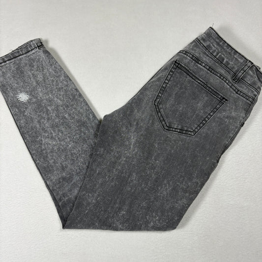Cotton On Womens Jeans 4 Mid Grazer Skinny Gray Distressed Ripped Y2K Grunge