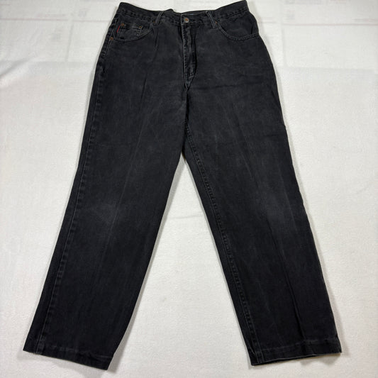 Vintage Bugle Boy Jeans 705 Men’s 33x32 Black Straight Leg 100% Cotton Denim