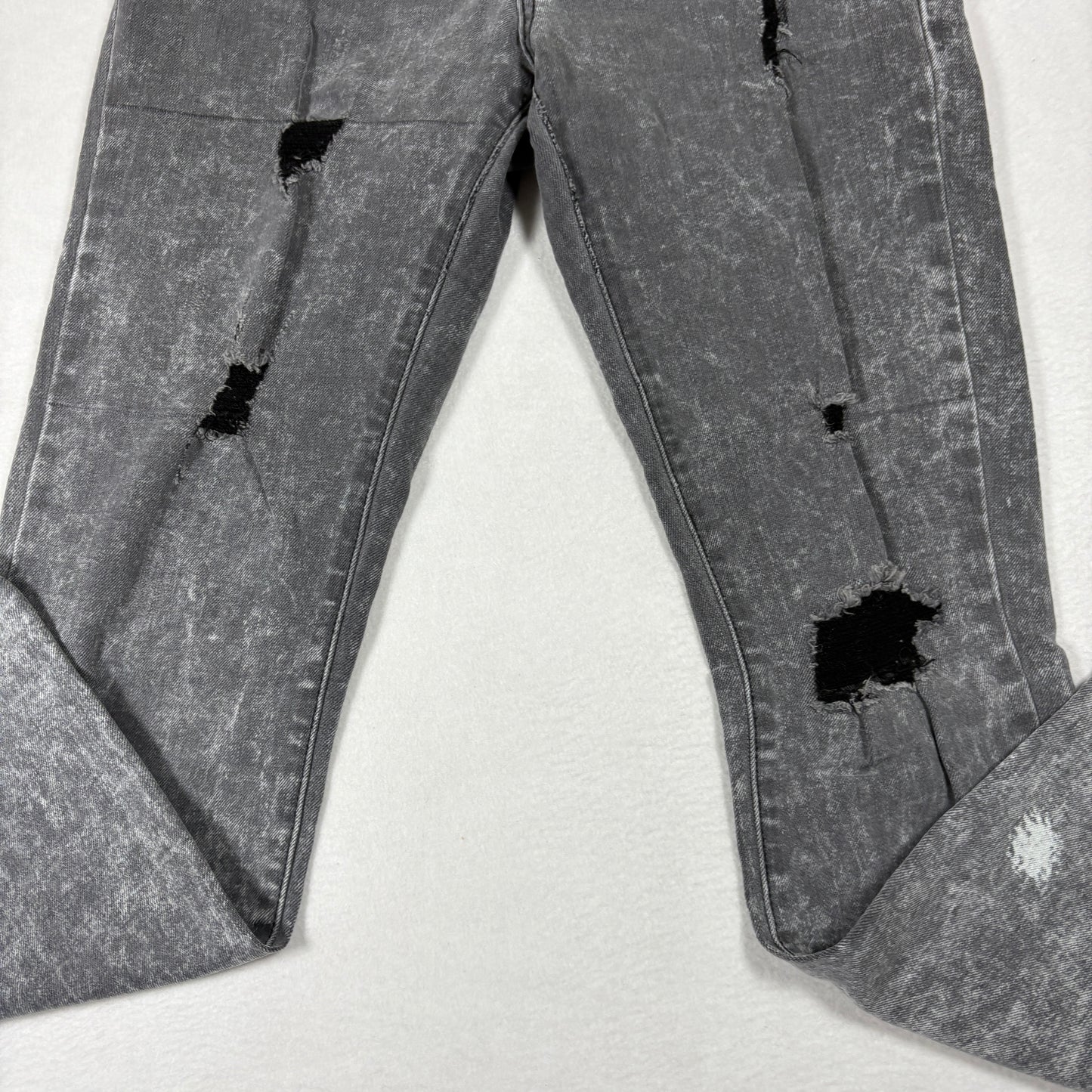 Cotton On Womens Jeans 4 Mid Grazer Skinny Gray Distressed Ripped Y2K Grunge