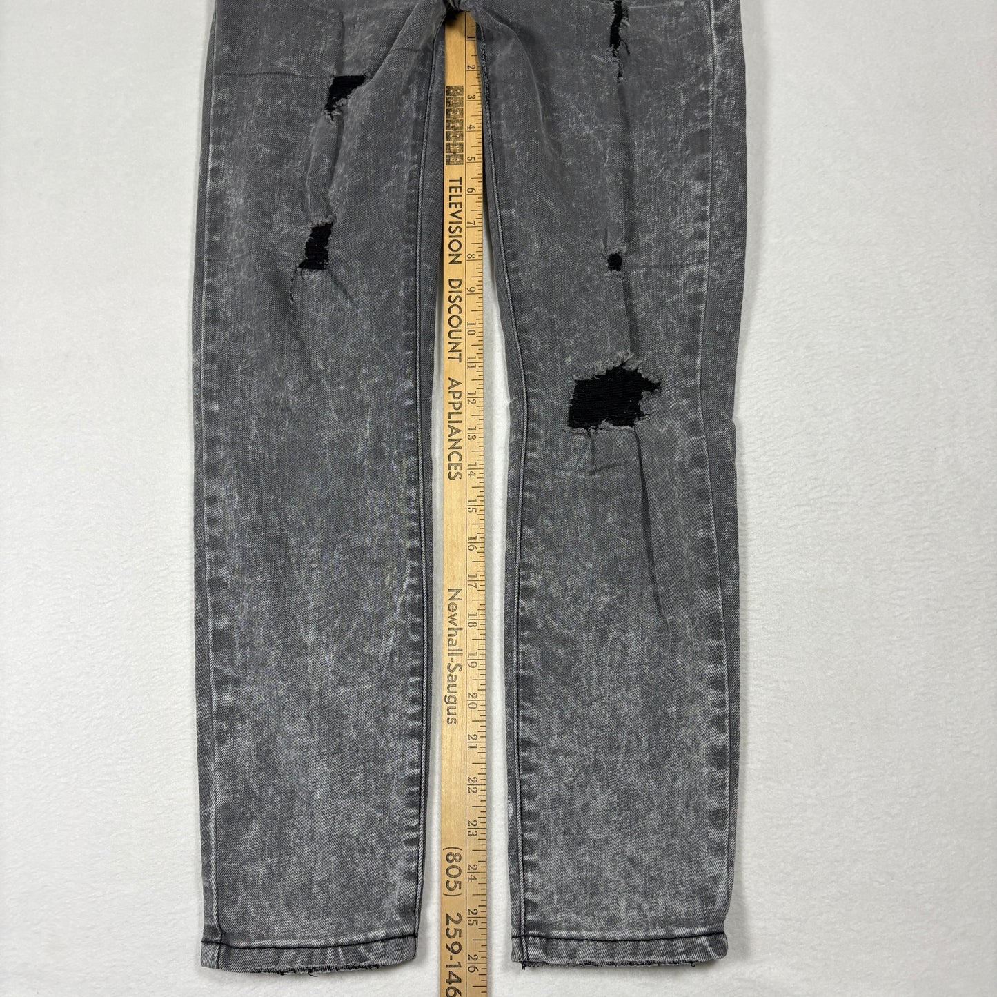 Cotton On Womens Jeans 4 Mid Grazer Skinny Gray Distressed Ripped Y2K Grunge