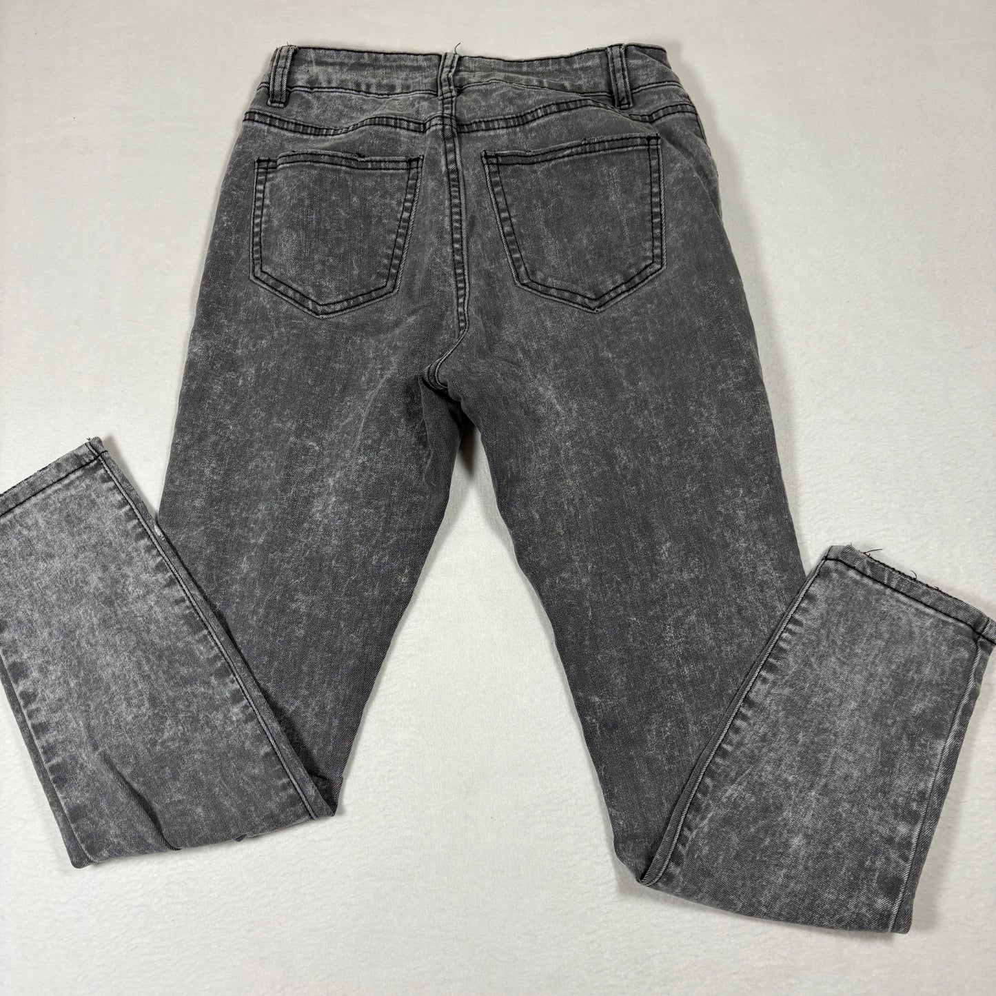 Cotton On Womens Jeans 4 Mid Grazer Skinny Gray Distressed Ripped Y2K Grunge