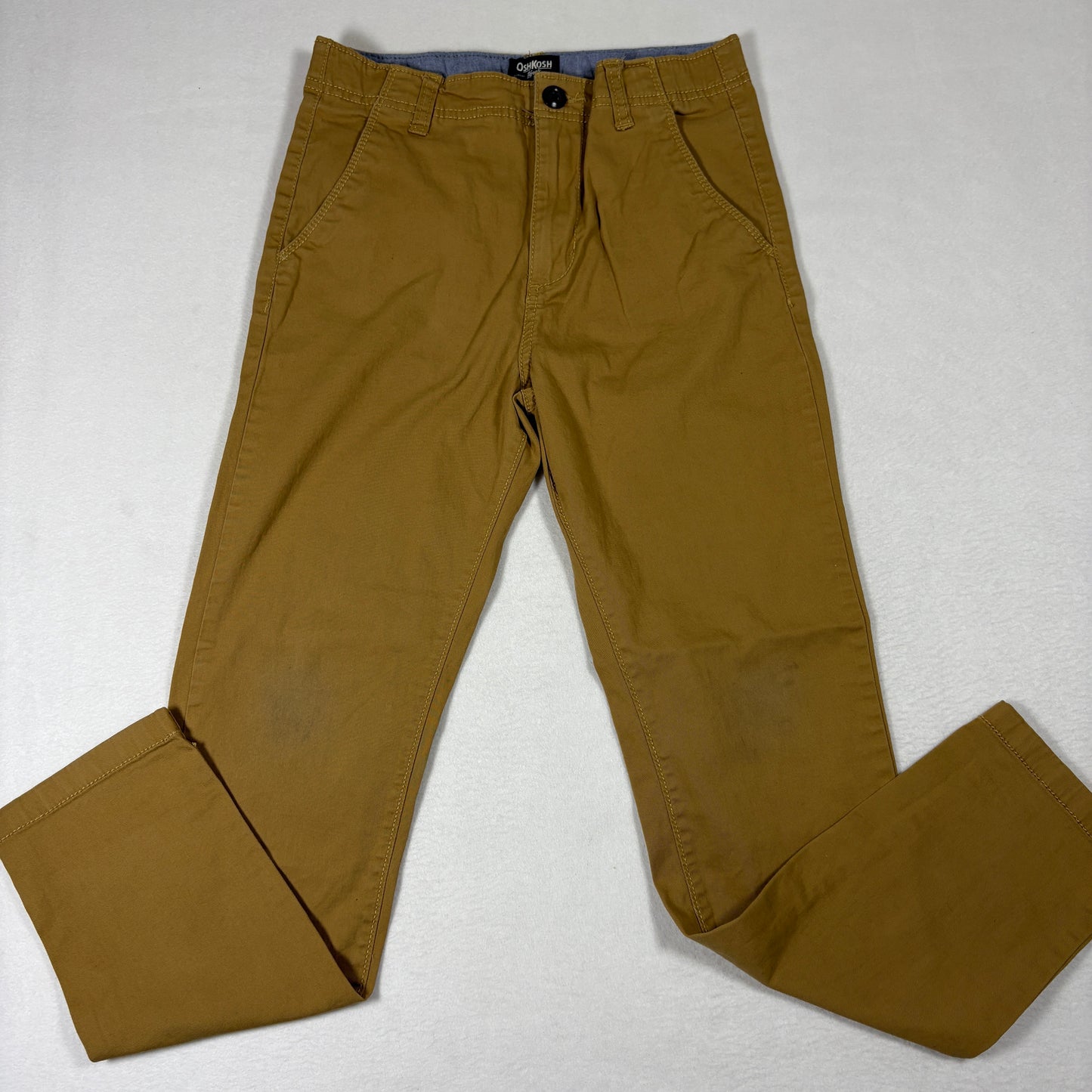 OshKosh Boys Chinos 12 Khaki Brown Straight Leg Casual Cotton Pants School