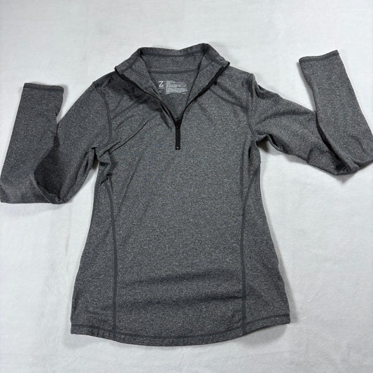 Zella Quarter Zip Pullover Womens XS Gray Athletic Stretch Long Sleeve Top