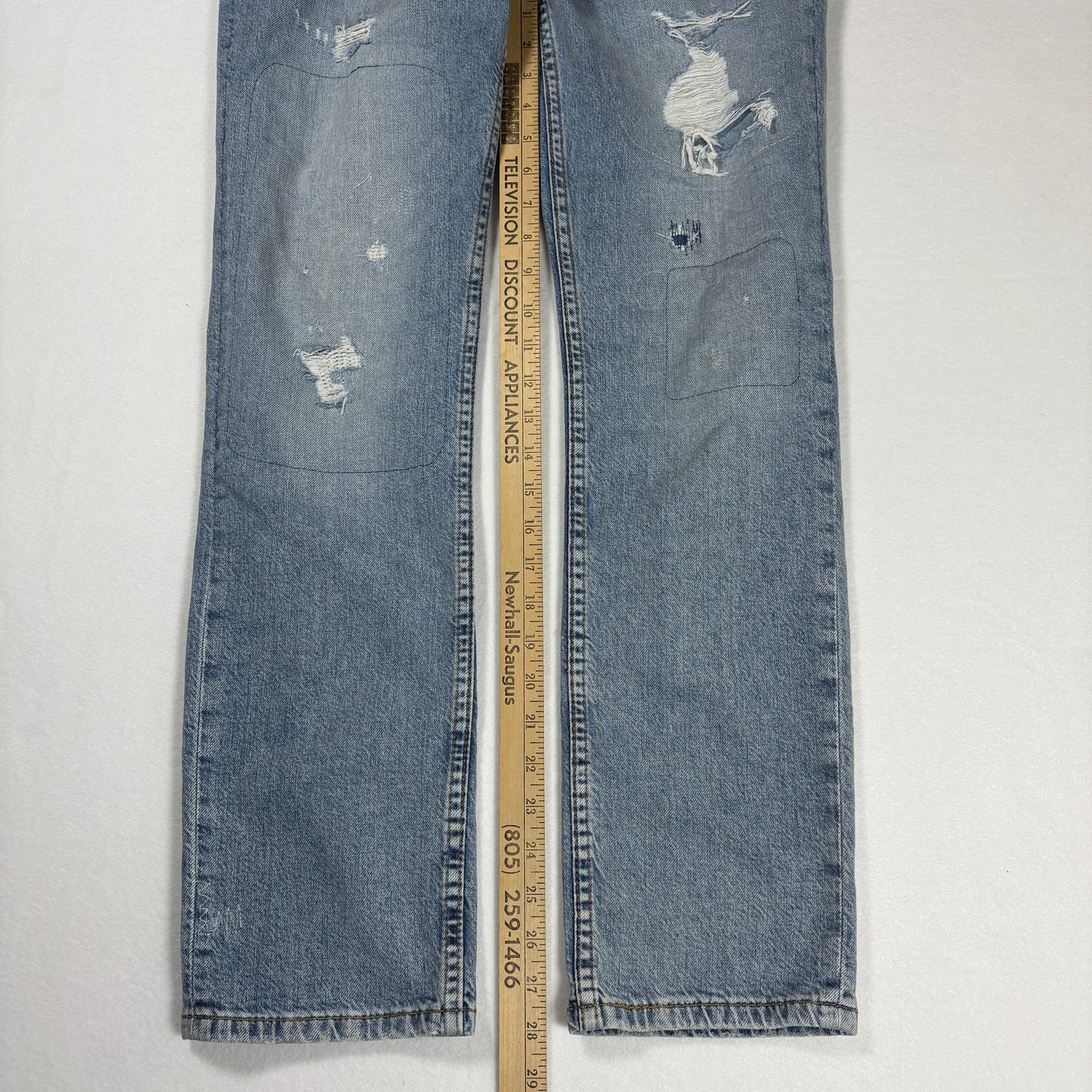 Levi’s 511 Jeans Mens 32x30 Slim Fit Light Wash Distressed Ripped Denim Pants