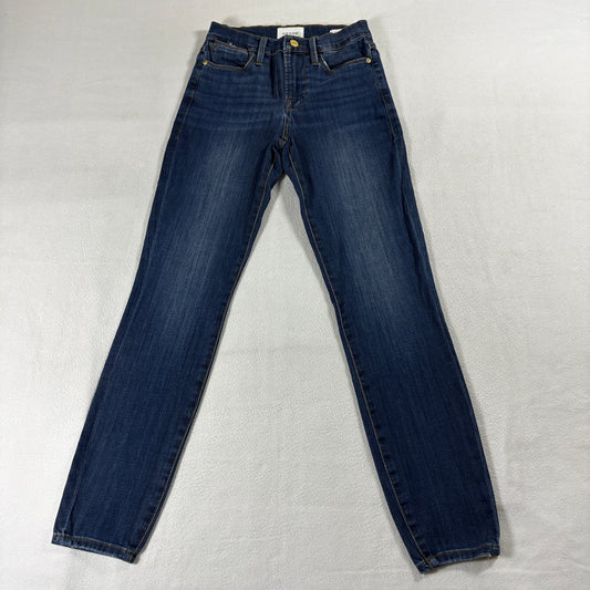Frame Le High Skinny Jeans Womens 25 Fits Like 24x28 Blue Stretch Designer Denim