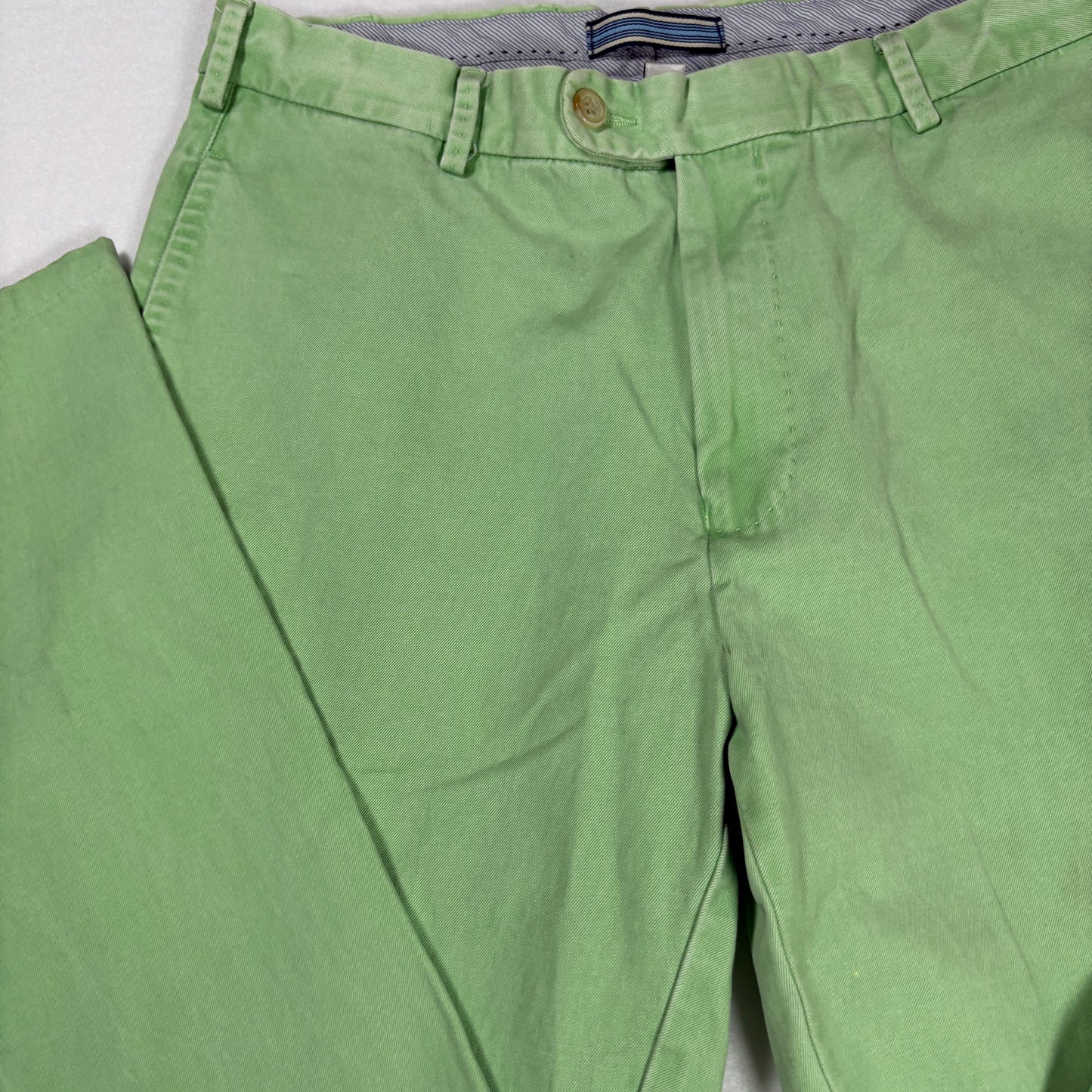 Peter Millar Mens Pants 31 Green Chino Pima Cotton Casual Dress Golf Trousers