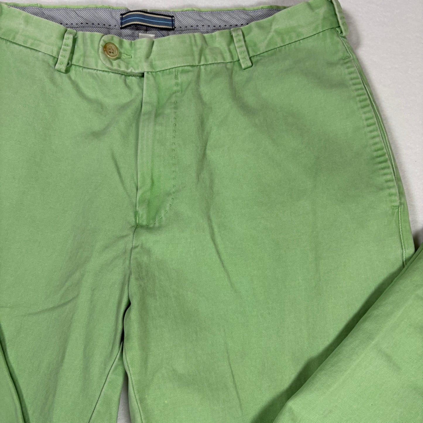 Peter Millar Mens Pants 31 Green Chino Pima Cotton Casual Dress Golf Trousers