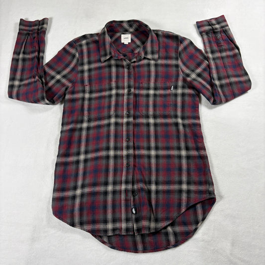 Vans Flannel Shirt Womens S Red Black Plaid Grunge Streetwear Skate Vintage Y2K!