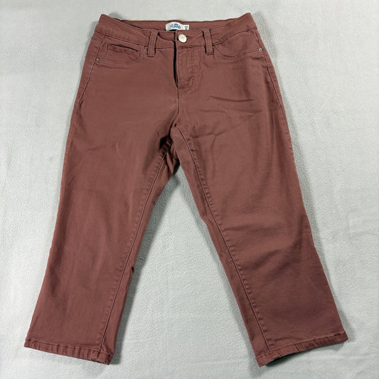Royalty For Me Cropped Jeans Womens 6 Fits Like 26x19 Pink Stretch Denim Capri