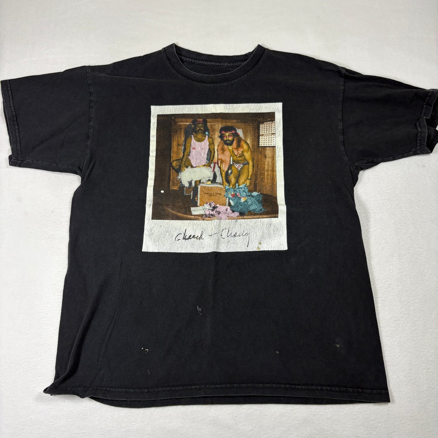 Cheech Chong Mens T Shirt Large Black Graphic Tee Vintage 90s Y2K Stoner Comedy