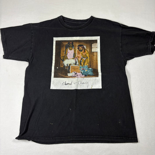 Cheech Chong Mens T Shirt Large Black Graphic Tee Vintage 90s Y2K Stoner Comedy