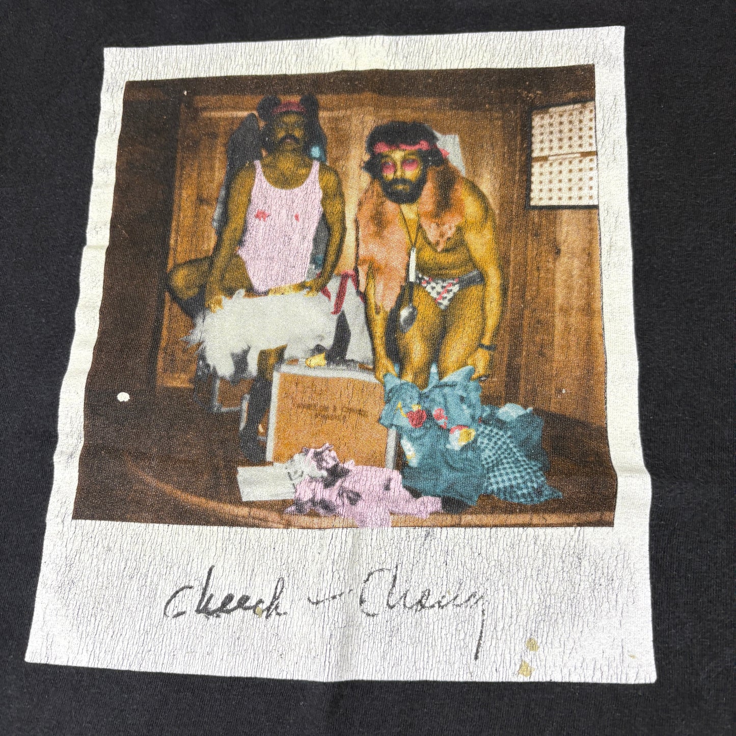 Cheech Chong Mens T Shirt Large Black Graphic Tee Vintage 90s Y2K Stoner Comedy