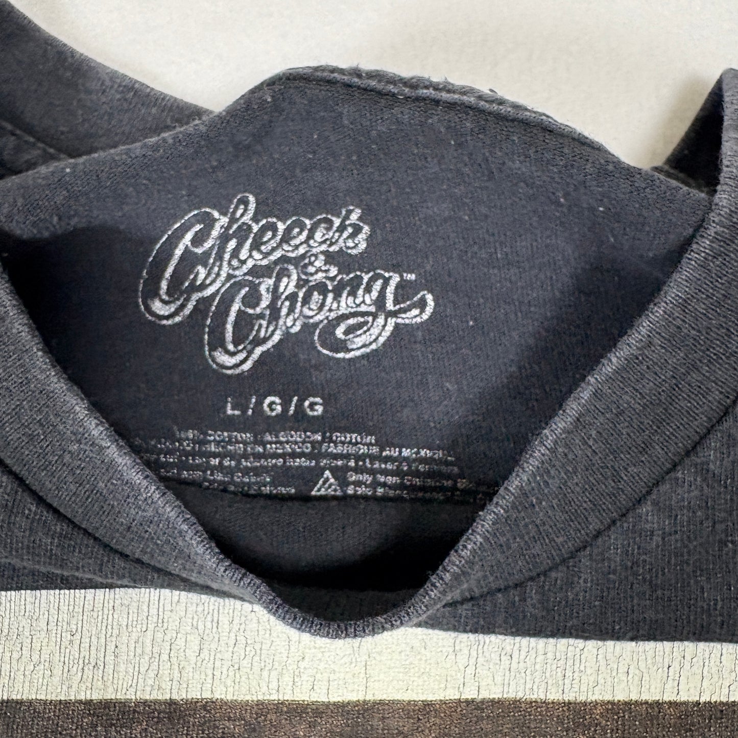 Cheech Chong Mens T Shirt Large Black Graphic Tee Vintage 90s Y2K Stoner Comedy