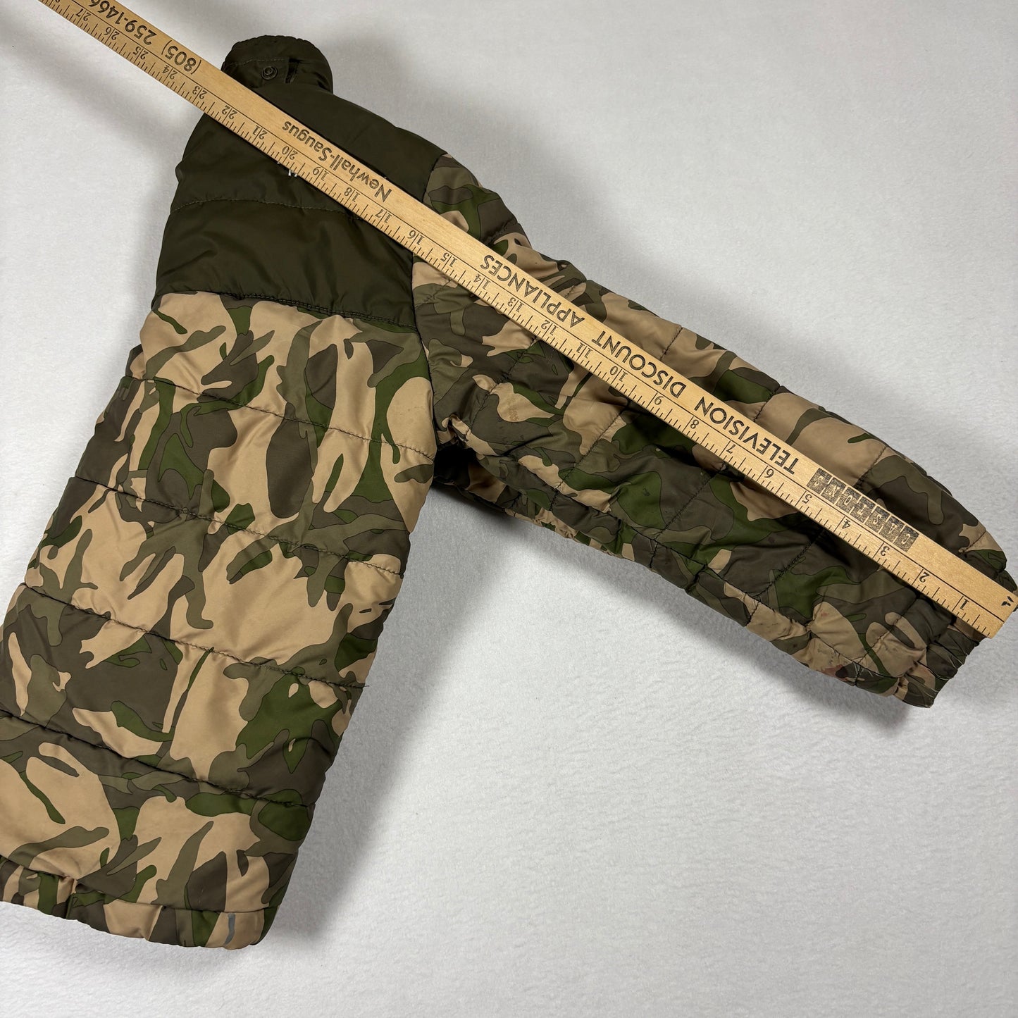 The North Face Kids Jacket Camo Green Orange Zip Puffer Coat Outdoor Winter Warm