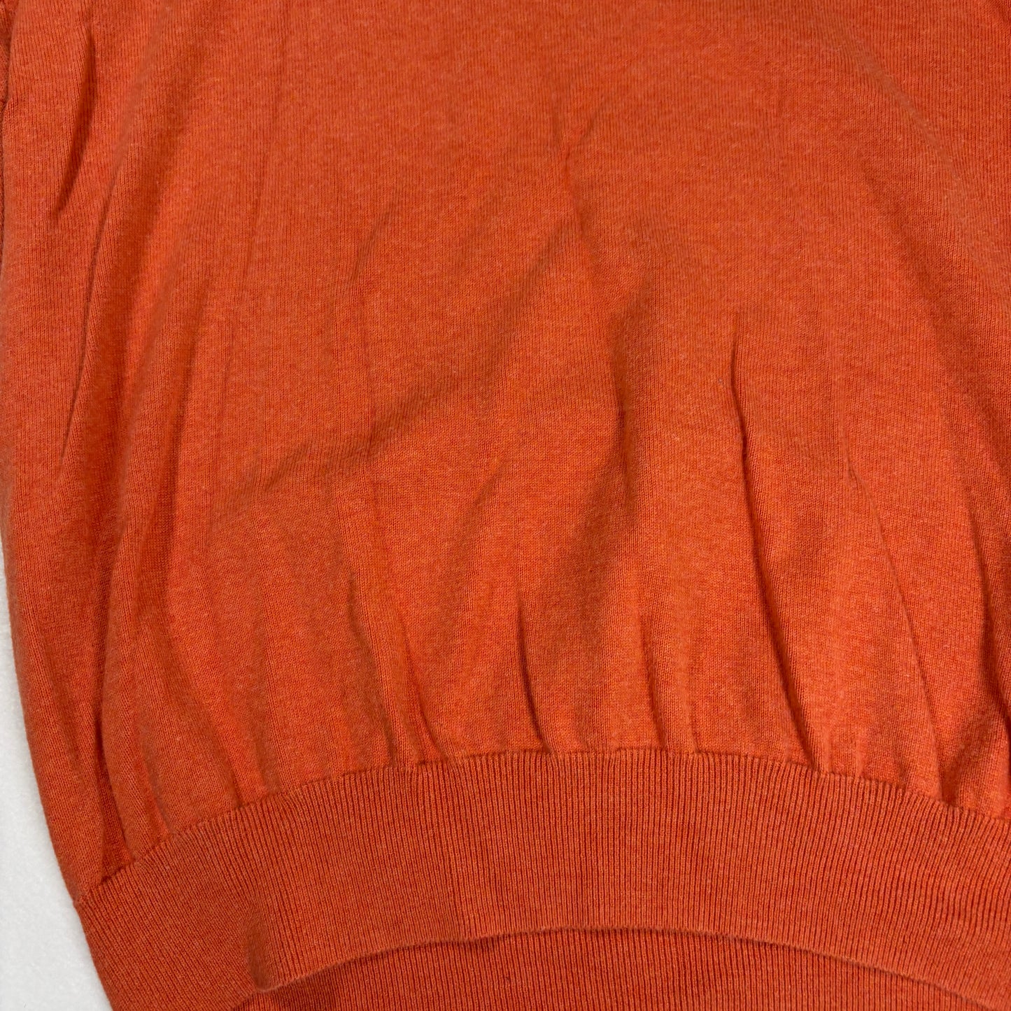Tommy Hilfiger Sweater L Orange Crewneck Pullover Premium Cotton Logo