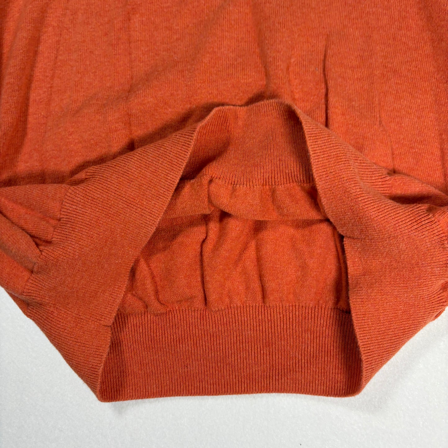 Tommy Hilfiger Sweater L Orange Crewneck Pullover Premium Cotton Logo