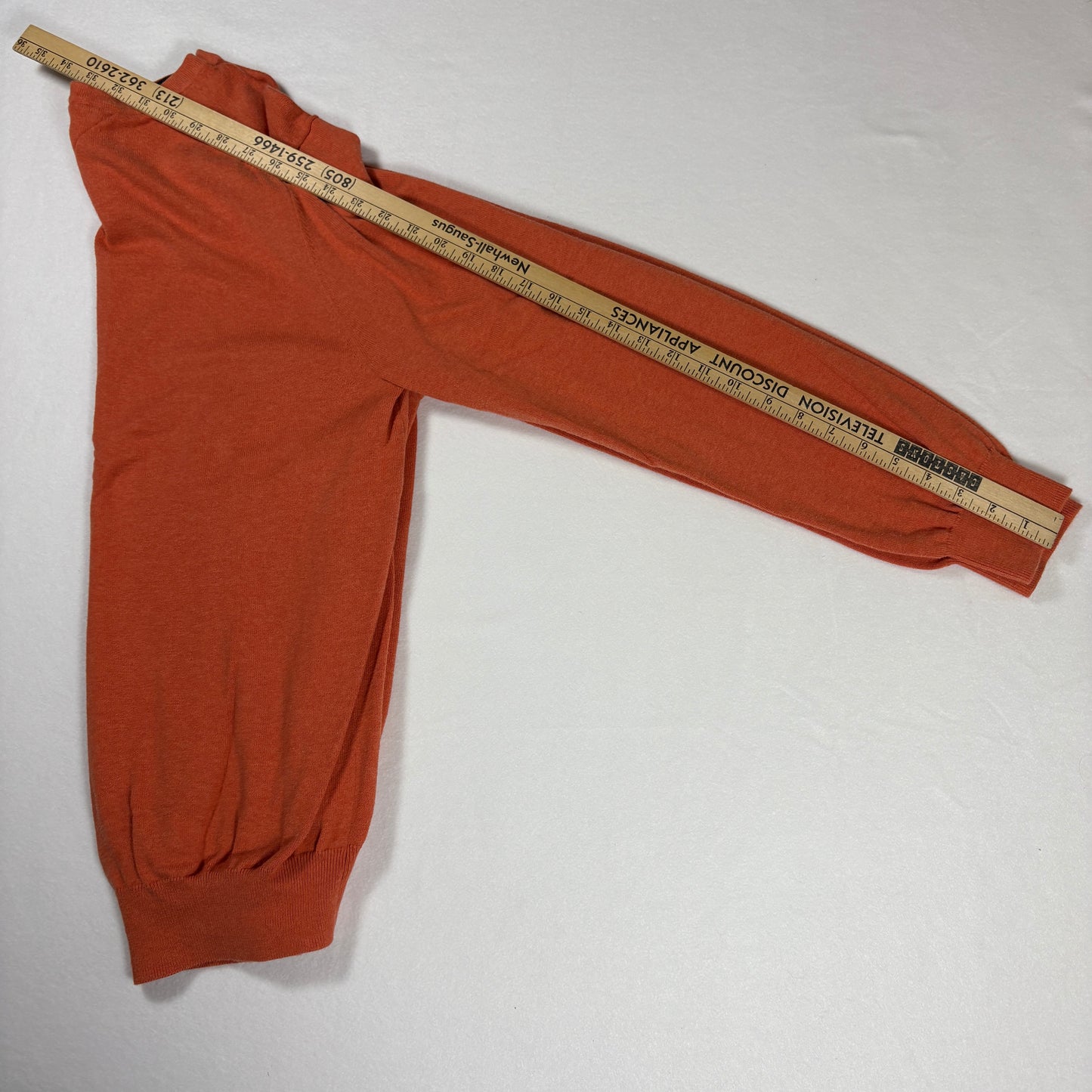 Tommy Hilfiger Sweater L Orange Crewneck Pullover Premium Cotton Logo